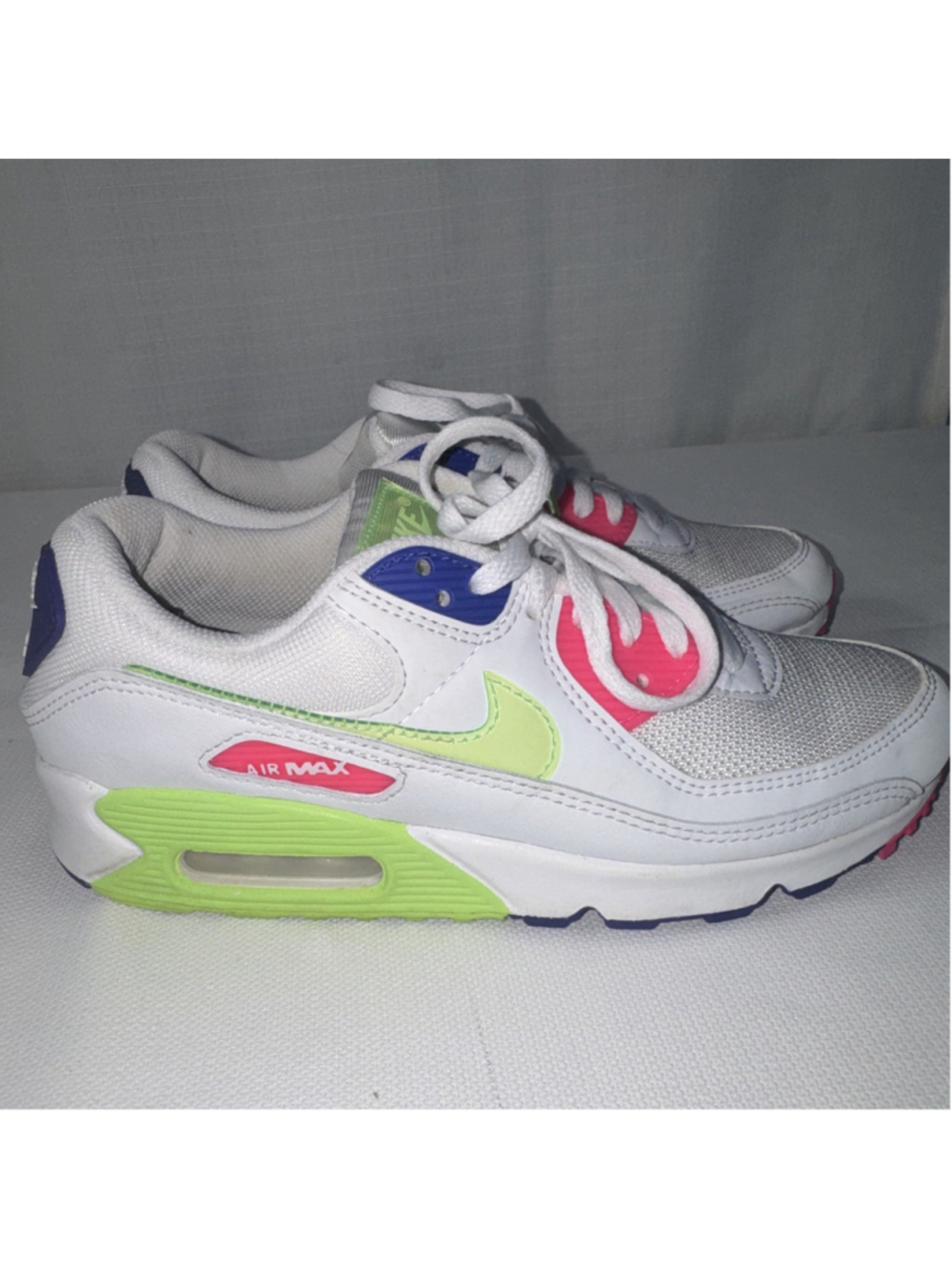 NIKE Air Max 90 White/Neon Green/Pink/Purple Sneaker DH0250-100